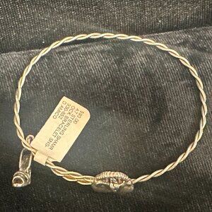 Sterling Silver Cuff Bracelet Purse High Heel Twisted Design Adjustable